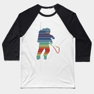 80s Retro Colorful Space Astronaut Baseball T-Shirt